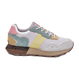 Sneakers en daim féminin Big Star RR274244 Système de jaune gris-polonais