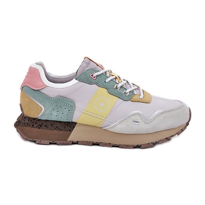 Sneakers en daim féminin Big Star RR274244 Système de jaune gris-polonais Sneakers en daim féminin Big Star RR274244 Système de jaune gris-polonais