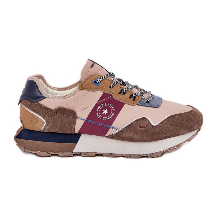 Sneakers en daim masculin sur le système beige Big Star RR174475 Sneakers en daim masculin sur le système beige Big Star RR174475