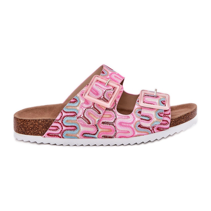 S.Barski Les tongs pour femmes avec des boucles et des paillettes S. Barski RB51-006 rose