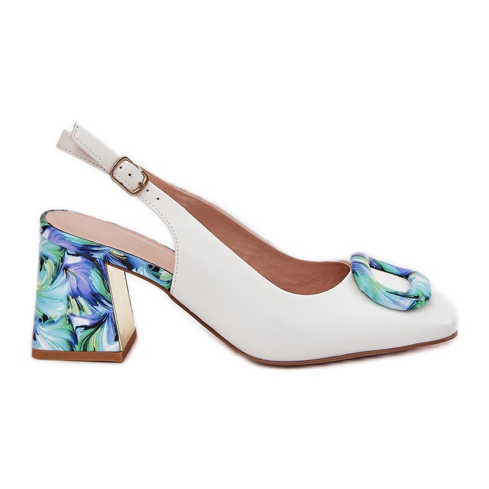 S.Barski Sandales en cuir pour femmes sur le D&amp;A CR51-002 White Post blanche