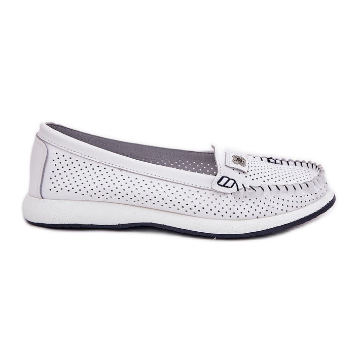 S.Barski Mandards en cuir féminin S. Barski LR51-673 blanc blanche