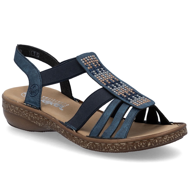 Sandales féminines avec Rieker bleu marine 628G7-14 Sandales féminines avec Rieker bleu marine 628G7-14