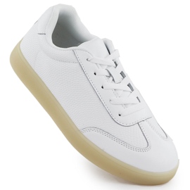Chaussures de sport en cuir féminin perfo-blanc Sergio Leone SP-118