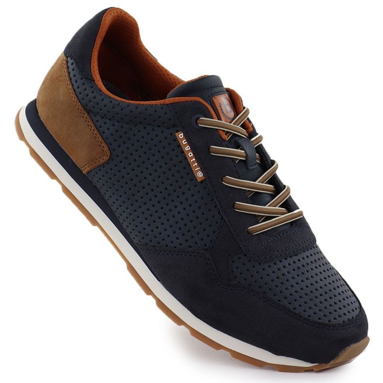 Chaussures de sport masculin Bugatti bleu marine décontracté 321-Ash02-5500