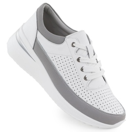 Sneakers en cuir pour Openwork Vinceza 41487 blanche