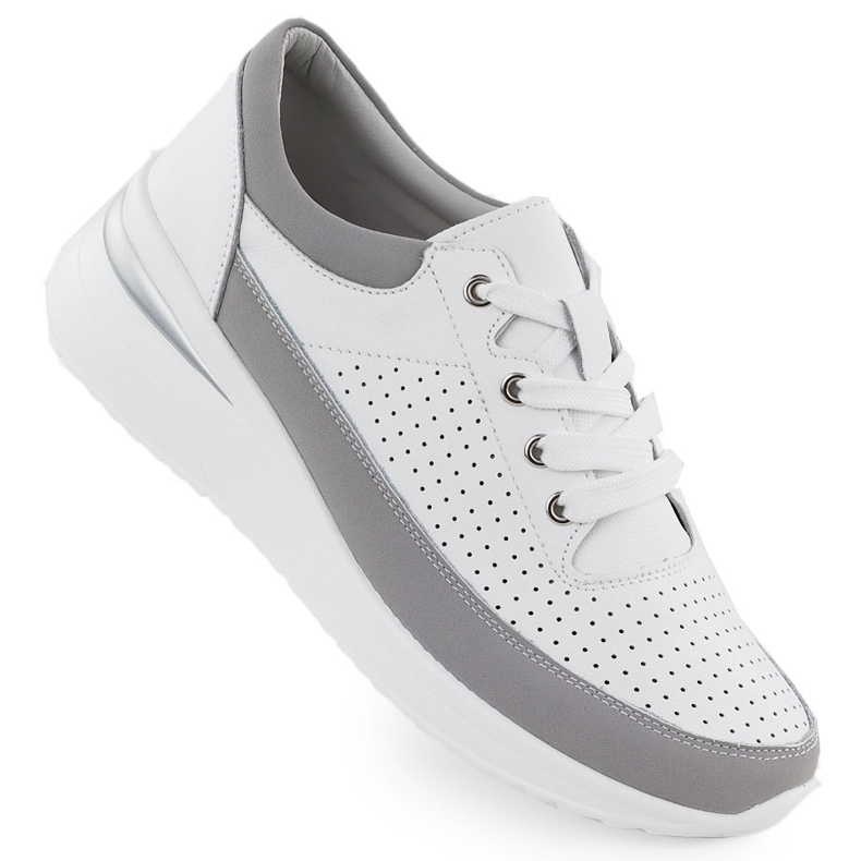 Sneakers en cuir pour Openwork Vinceza 41487 blanche