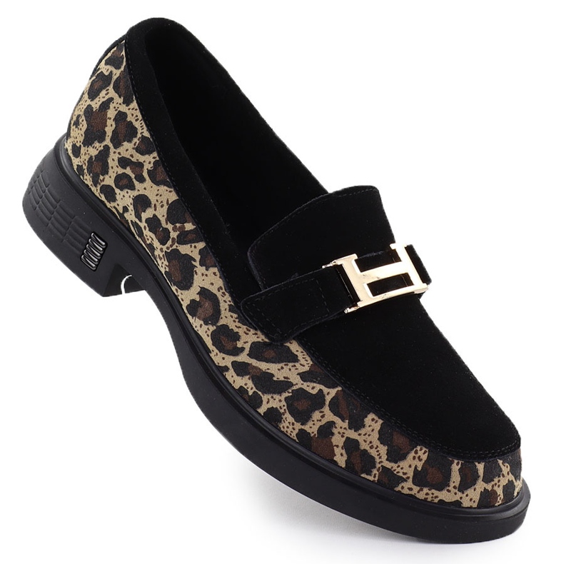 Chaussures léopard en cuir Lordy Lords Black Vinceza 66791 le noir