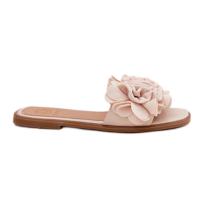 Les tongs pour femmes à thèmes à thèmes avec des fleurs décoratives beige Les tongs pour femmes à thèmes à thèmes avec des fleurs décoratives beige