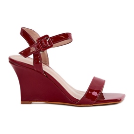 Sandales pour femmes peintes pour coins bordeaux rouge