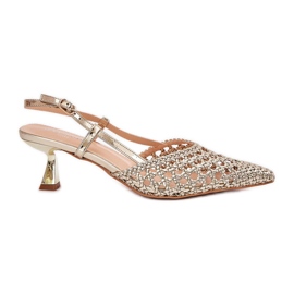 Hinques avec un nez pointu et un talon d'extérieur d'or doré