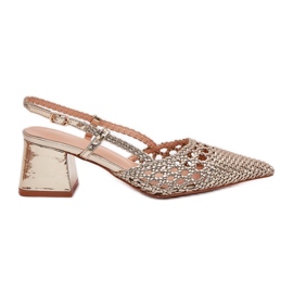 Ballerines avec tresse à thèmes plate doré