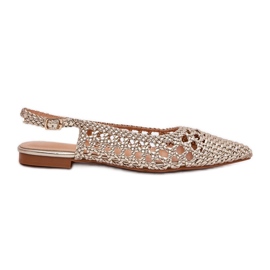 Sandales avec tresse et orteils pointues or d'or