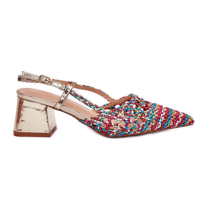 Sandales sur le poteau avec tresse et orteils marqués multicolores Sandales sur le poteau avec tresse et orteils marqués multicolores