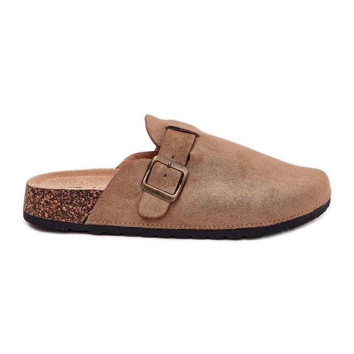 Slippers Women's Clogs sur la plate-forme avec boucle kaki beige Slippers Women's Clogs sur la plate-forme avec boucle kaki beige