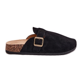 Slippers pour femmes et sur la plate-forme avec pince noire