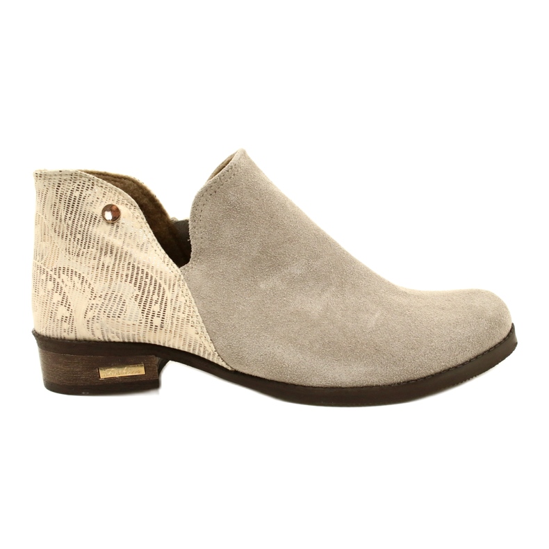 Olivier Bottes en cuir pour femmes beige