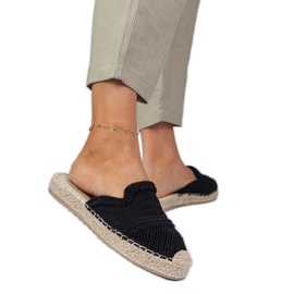 Slippers d'espadrilles pour femmes noires