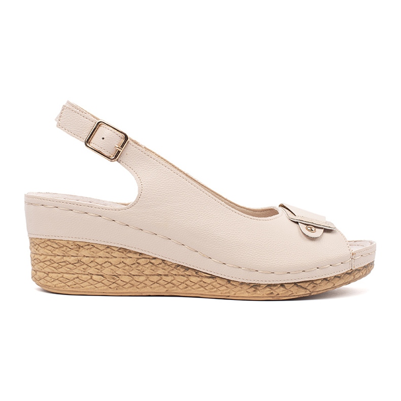 Goodin Sandales légères-Beige sur un coin bas Goodin Sandales légères-Beige sur un coin bas