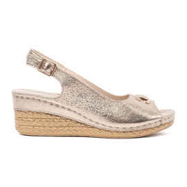 Goodin Sandales de coin doré avec une boucle d'or
