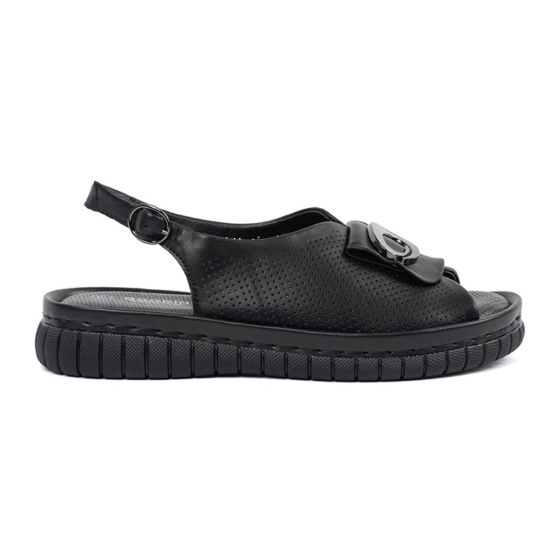 Goodin Sandales noires élégantes en cuir le noir