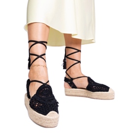 Espadrilles noires sandales le noir