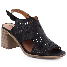 Sandales pour femmes avec Jezzi noir ouvert 24125