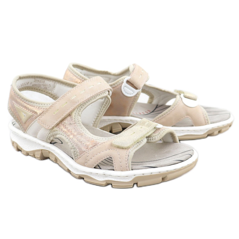Sandales sportives féminines avec poudre rose Rieker 68866-31