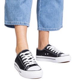 Baskets aux paillettes noires