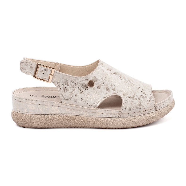 Goodin Sandales plates légères avec une boucle beige
