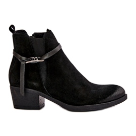 Zazoo 60478 Talons hauts en daim isolés Black Zipper le noir