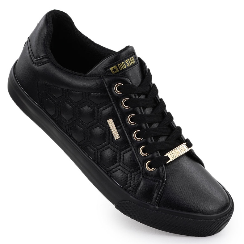 Sneakers féminins Ecoski Black Big Star RR274323 le noir