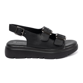 Goodin Sandales classiques noires sur la plate-forme le noir Goodin Sandales classiques noires sur la plate-forme le noir