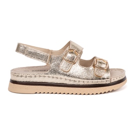 Goodin Sandales en or avec des éléments dorés