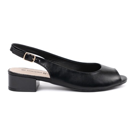 Goodin Sandales noires élégantes à talons bas le noir