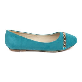 Ballerines féminines turquoise plates bleu