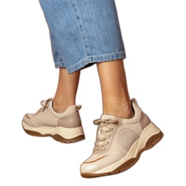 Baskets de sport femme beiges