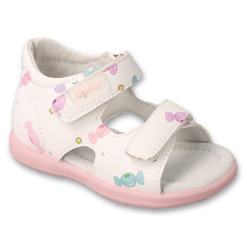 Sandales pour enfants de Befado 170p116 avec des bonbons blanche Sandales pour enfants de Befado 170p116 avec des bonbons blanche
