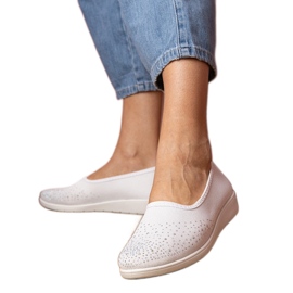 Baskets pour femmes blanches avec zircons