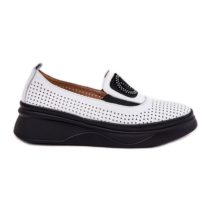 Modages en cuir ouverts pour femmes sur la plate-forme et cales blanches Vinceza 79522