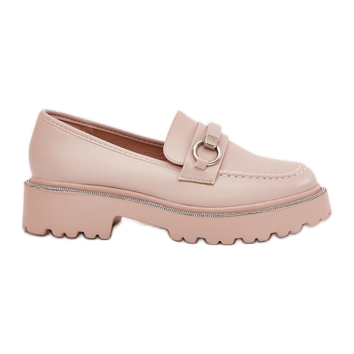 Mocassins pour femmes décorés de zircons beige