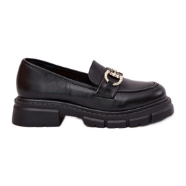 Mocassins en cuir pour femmes avec détail doré noir le noir Mocassins en cuir pour femmes avec détail doré noir le noir