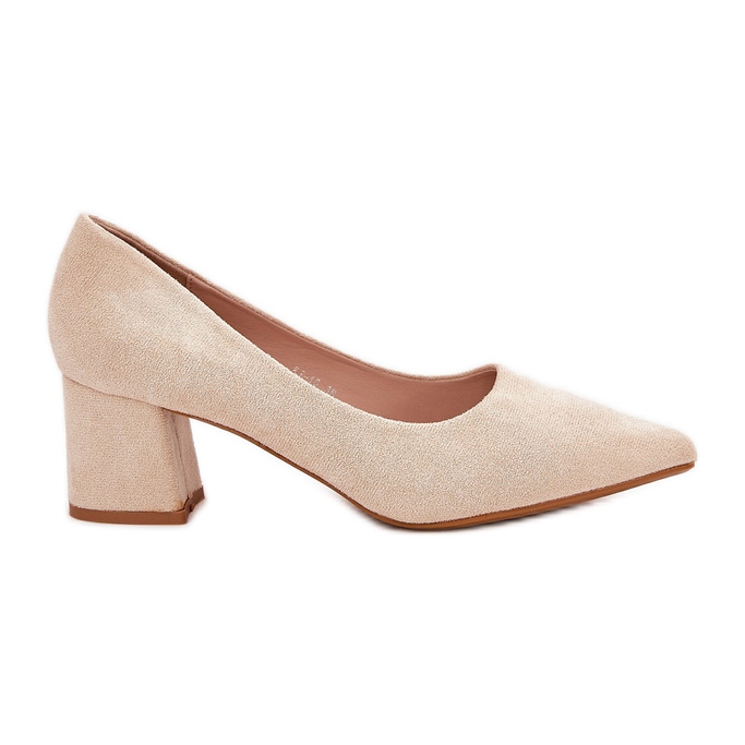 Pompes pour femmes avec des orteils pointus sur le post beige Pompes pour femmes avec des orteils pointus sur le post beige
