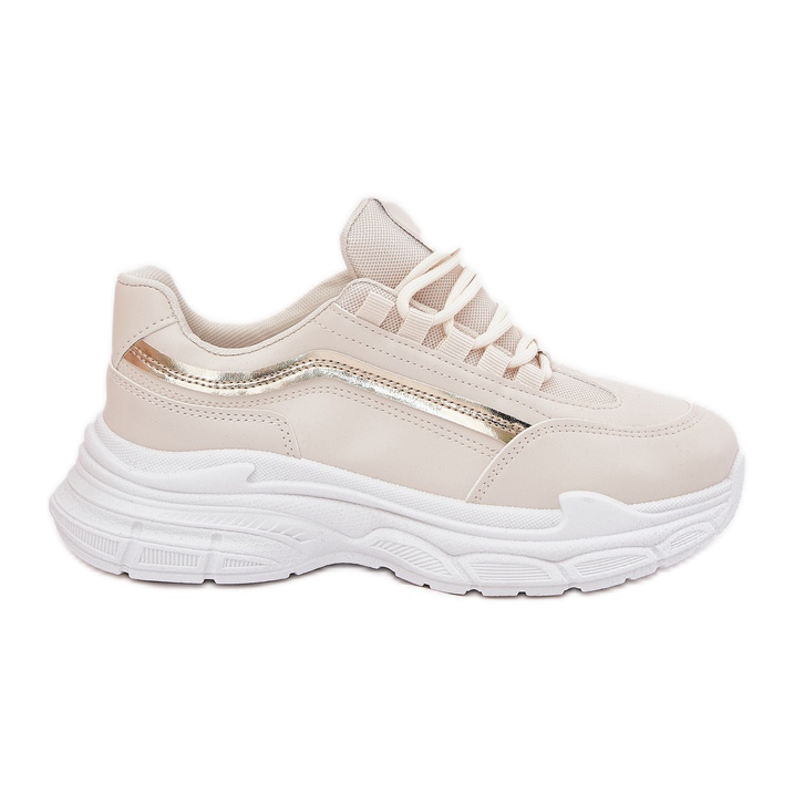 Sneakers Chaussures de sport pour femmes sur une semelle beige épaisse