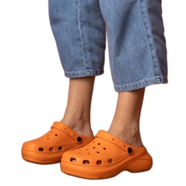 Orange Built -Up Flip -flops sur la plate-forme