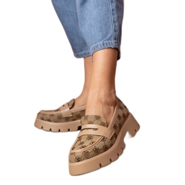 Mandards bruns pour femmes avec broderie