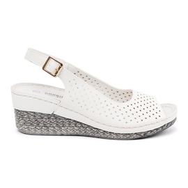 Goodin Sandales de coin blanc de travail ouvert blanche Goodin Sandales de coin blanc de travail ouvert blanche