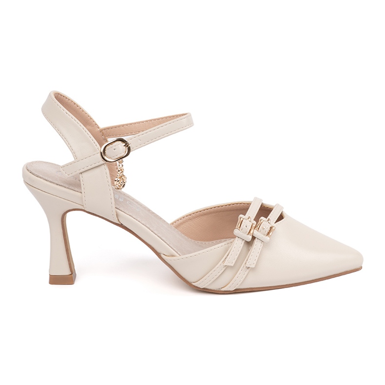 Goodin Pompes beige légères avec un talon ouvert Goodin Pompes beige légères avec un talon ouvert