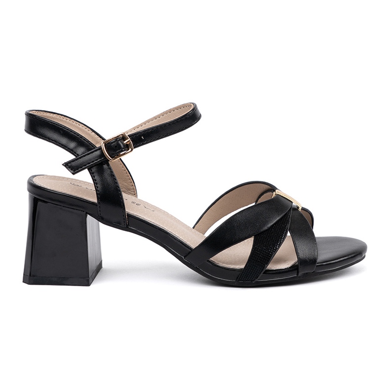 Goodin Sandales sur le pilier noir le noir