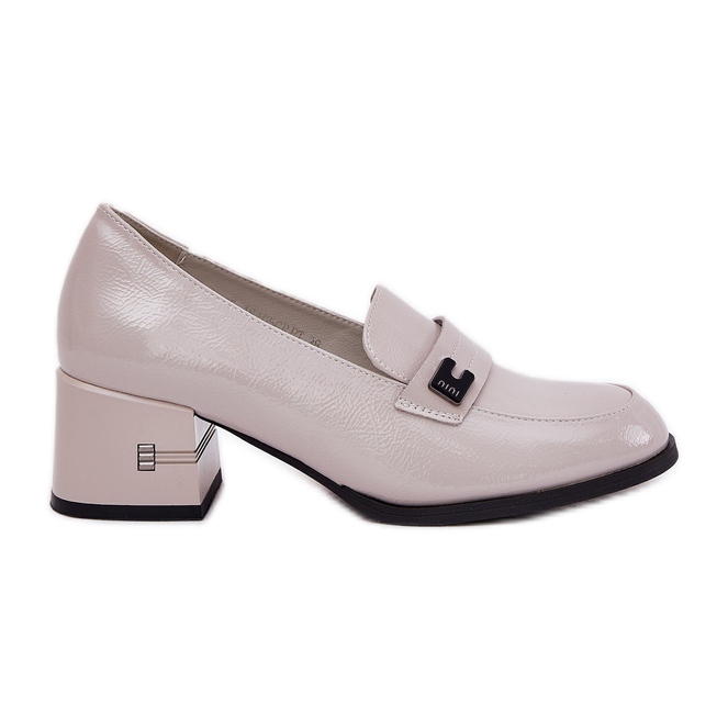 Chaussures en cuir peint avec Vinceza 18105 Talons hauts gris